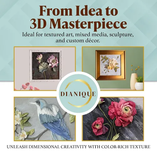 Vista 7 de Pasta de modelado para arte texturizado, pasta acrílica profesional media y textura para lienzo, medios mixtos y arte 3D, pintura escultórica