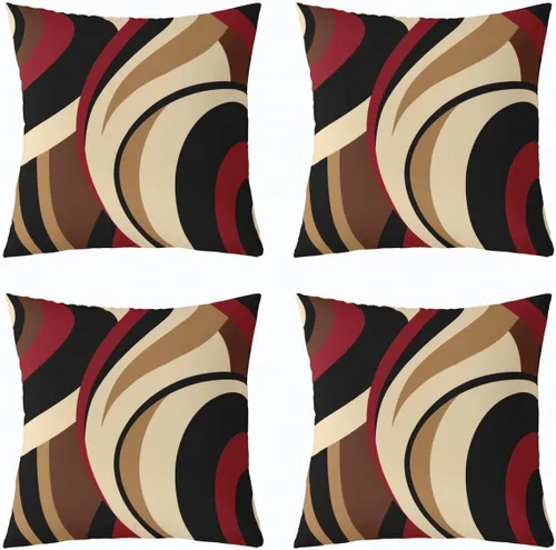 Vista 25 de Castle Fairy Fundas de almohada modernas con estampado de líneas geométricas de doble cara de 16 x 16 pulgadas, fundas de almohada de espirales