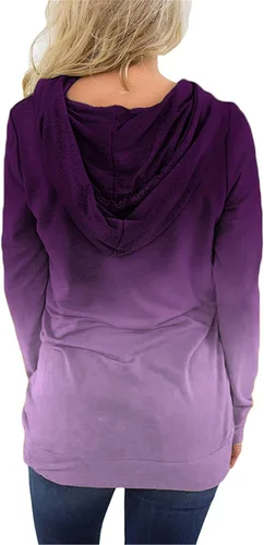 Vista 3 de onlypuff - Sudadera cálida con capucha y teñido anudado para mujer