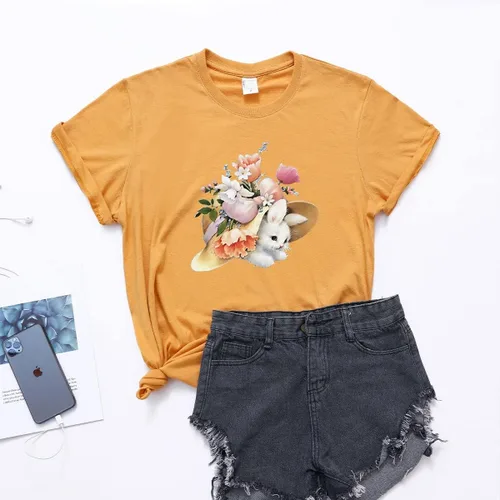 Vista 3 de Camiseta de Pascua feliz para mujer, camiseta de regalo de Pascua, camiseta de ajuste holgado, blusa atlética cristiana