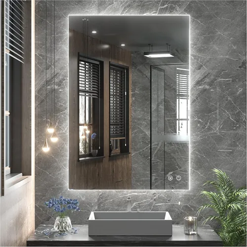 Vista 22 de TETOTE - Espejo retroiluminado para baño con luz, botón táctil regulable y función antivaho (horizontal o vertical)