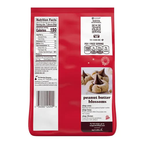 Vista 2 de Hershey's Kisses - Bolsa de Navidad de Chocolate con Leche, 34.1 onzas