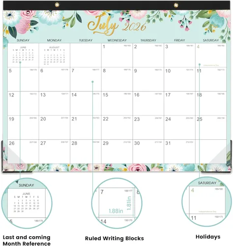 Vista 5 de Calendario de escritorio 2026-2027 – julio 2026 – diciembre 2027, calendario 2026-2027, 14.6 x 11.5 pulgadas, calendario mensual de 12 calendarios