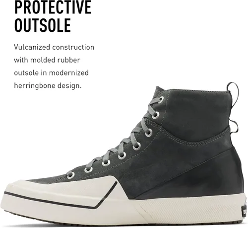 Vista 4 de Sorel Tenis Grit Mid WP para hombre, tenis de cuero impermeables