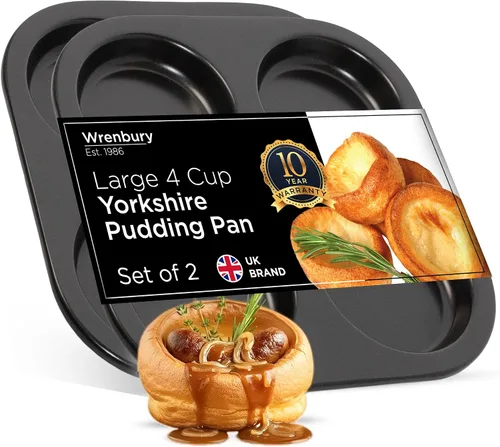 Vista 8 de Wrenbury Sartén grande Yorkshire para pudín resistente, antiadherente, deslizamiento perfecto para pudines de fácil liberación de 4 pulgadas
