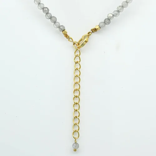 Vista 49 de Gempires - Collar de cuentas de piedras naturales hechas a mano, joyería de cristal hipoalergénica de 20 pulgadas, chapado en oro, joyería de moda