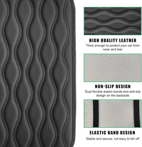 Vista 3 de Dickno - Almohadilla para consola central de automóvil, funda impermeable para reposabrazos de auto, cojín protector de reposabrazos de piel
