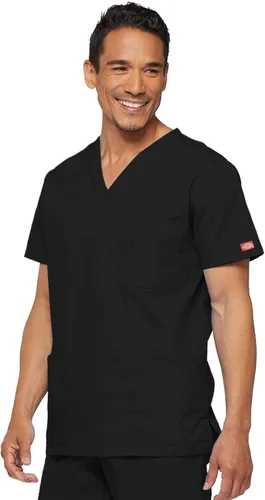 Vista 6 de Dickies EDS Signature - Camiseta médica para hombre, cuello en V Negro