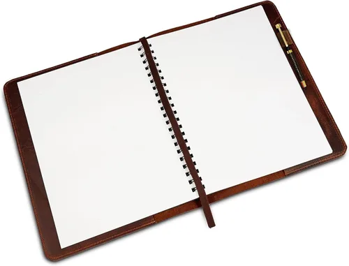 Vista 5 de Funda de cuero de grano completo resistente (8.5 x 11 pulgadas), Cahier XXL recargable, Cuaderno espiral recargable (8.5 x 11 pulgadas), Funda