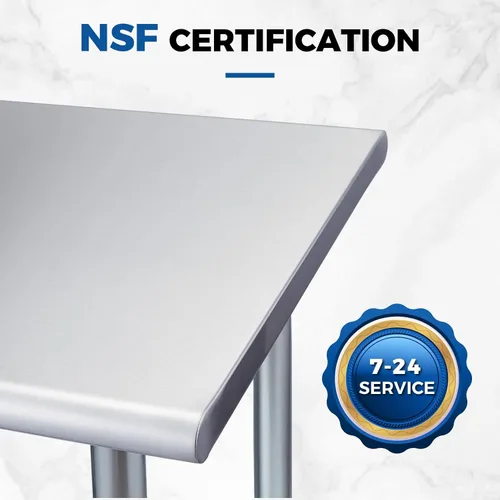 Vista 6 de Profeeshaw mesa de trabajo, de uso comercial, de acero inoxidable NSF con protector contra salpicaduras y estante inferior, para cocina, restaurante