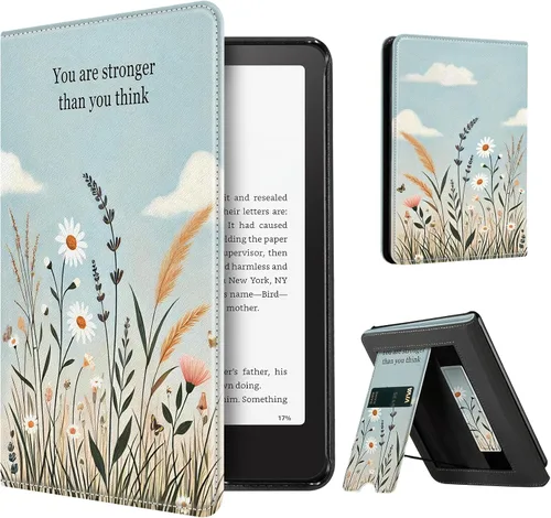 Vista 12 de CoBak Funda con soporte para Kindle Paperwhite - Funda de piel sintética duradera con función de apagado y encendido automático, ranura
