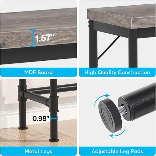 Vista 6 de Tribesigns Mesa consola extra larga de 70.9 pulgadas para entrada, mesa de sofá larga estrecha detrás del sofá, mesa de pasillo gris rústica, mesa