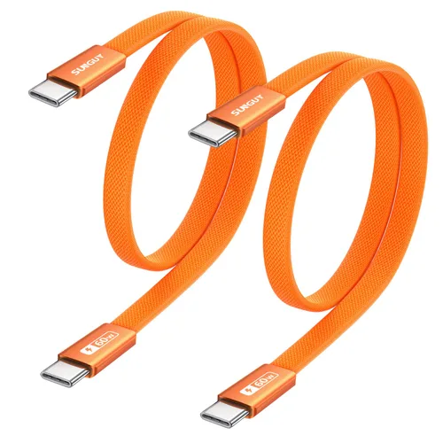 Vista 9 de Cable USB C corto de 1 pie [2 paquetes], cable USB C a C delgado de 60 W