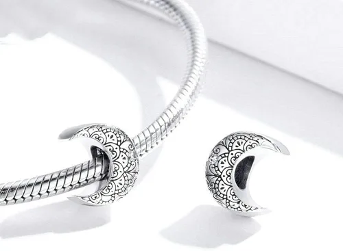Vista 3 de Abalorio de plata de ley 925 con diseño de ojo del diablo con la mano de Fátima para pulsera Pandora