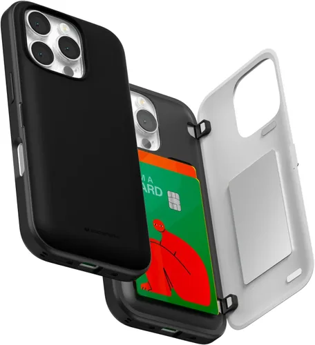 Vista 20 de GOOSPERY Parachoques magnético para puerta compatible con iPhone 15, funda con tarjetero, cartera con cierre magnético automático, protector de Azul