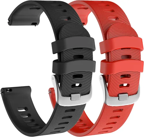 Vista 17 de ISABAKE - Correa de reloj de 0.787 in para Garmin Forerunner 245 645/Vivoactive 3/Venu Sq Negro