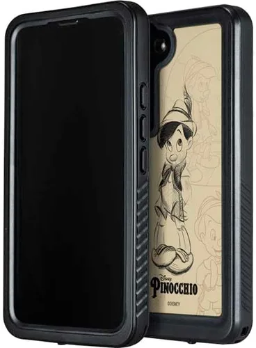 Vista 2 de Skinit Waterproof Phone Case Compatible with Galaxy S23 Plus - Officially Licensed Disney Pinocchio Sketches Portrait Design