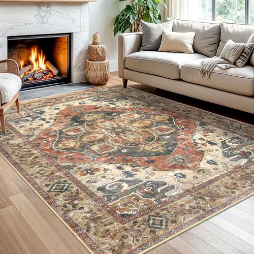 Vista 42 de SIILOOM Alfombra lavable de 2 x 3 pies, alfombra suave color taupe ceniza para entrada, tapete antideslizante para puerta de interior, tapete
