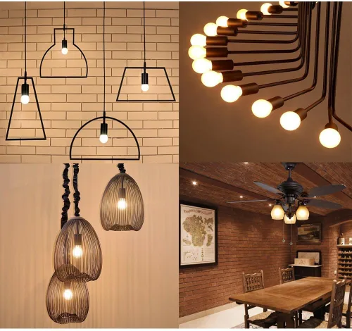 Vista 5 de Mini bombilla LED regulable estilo A15 con filamento LED, 2 W 200 lm, reemplazo incandescente de 25 W, base regular E26, color de luz blanca cálida