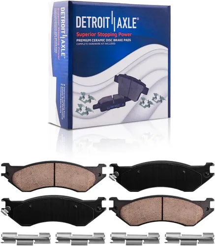Vista 3 de Detroit Axle - Pastillas de freno para Dodge Ram 2500 3500 2003-2008, Ram 4000 2005-2008, 2004 2006 2007 Pastillas de freno de cerámica delanteras