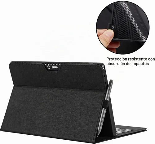 Vista 5 de Omnpak Case for Microsoft Surface Pro 7/6/5/4, 12.3" Multi-Angle Stand Negro