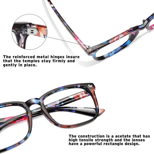 Vista 3 de WOWSUN Unisex Stylish Nerd Non-prescription Glasses, Clear Lens Eyeglasses Frames, Fake Glasses