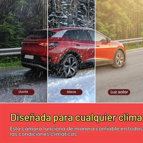 Vista 3 de Pyle Cámara de respaldo de visión trasera para automóvil: cámara inversa compacta con líneas de escala de distancia, visión nocturna, lente