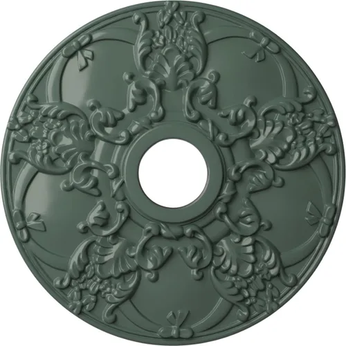 Vista 40 de Ekena Millwork CM18NOCGS Medallón de techo Norwich, 18.0 in de diámetro exterior x 3.4 in de diámetro interior x 1 3/8"P, pátina verde cobre pintado