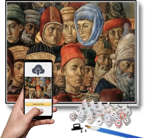 Vista 6 de Kits de pintura por números para adultos y niños Muerte del caballero de Celano pintura por Benozzo Gozzoli Arts Craft para decoración de pared