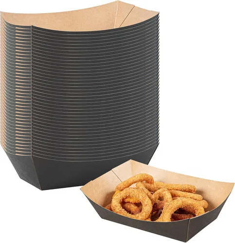 Vista 39 de Restaurantware -Bio Tek - Bandejas de alimentos de 2 onzas, 400 bandejas de papel desechables para alimentos, resistentes, a prueba de grasa, botes