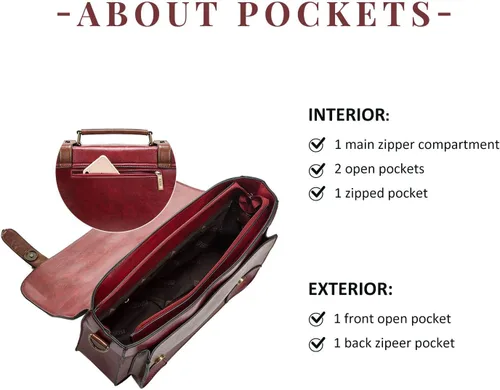 Vista 3 de ECOSUSI - Bolso bandolera vintage para mujer