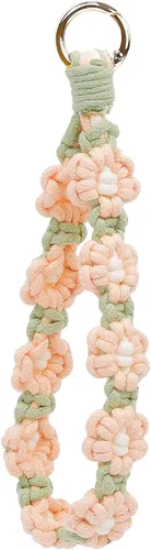 Vista 81 de Llavero de macramé bohemio con tejido exquisito llavero hecho a mano para mujer