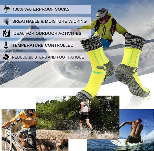 Vista 6 de RANDY SUN - Calcetines 100% impermeables, unisex, para practicar senderismo, caminar, correr, esquiar, etc