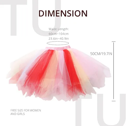 Vista 6 de TWINKLEDE Falda tutú de tul para mujer, tutú de burbujas de los años 50, falda de ballet Vantage, disfraz de festival, tutú para mujeres y niñas