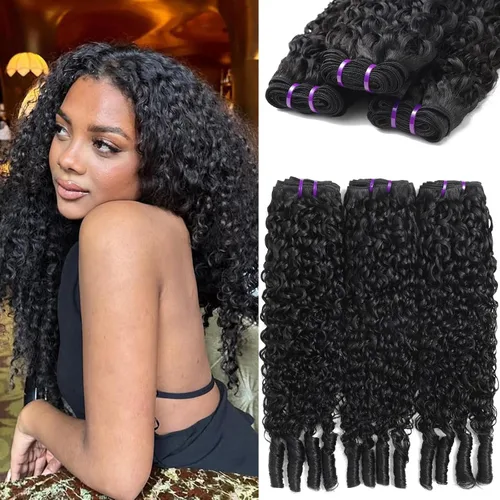 Vista 32 de Paquetes Bob Liso 3 Paquetes de Cabello Humano Corto 10, 10 y 10 Pulgadas, 100% Cabello Crudo Sin Procesar, Tejido Rápido, Color Negro Natural