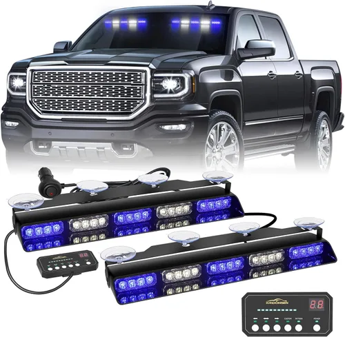 Vista 14 de XRIDONSEN - Luces estroboscópicas ámbar para camiones, 40 luces LED