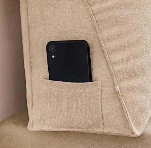 Vista 3 de Almohadas lumbares portátiles de cuña lavables para respaldo lumbar, cojín de respaldo almohada triangular de lectura con cremallera para sofá cama