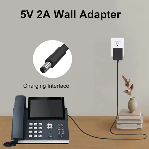 Vista 3 de Adaptador de corriente de repuesto para Yealink Phone PS5V2000US Fuente de alimentación compatible con Yealink T29G T54W T46U T46S T57W T48S T53W