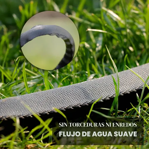 Vista 4 de Manguera de jardín no expandible de 25 pies, con boquilla de manguera de 10 funciones, resistente y flexible, ligera, resistente al aplastamiento