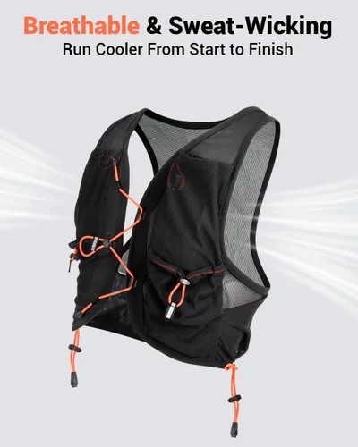 Vista 2 de Chaleco para correr para mujeres y hombres, chaleco de hidratación con Negro