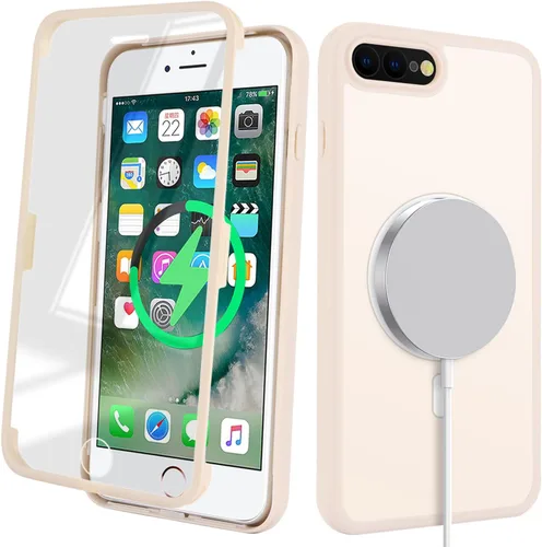 Vista 2 de Funda para iPhone 8 Plus con protector de pantalla, compatible con Magsafe, para iPhone 7 Plus, protector de pantalla integrado, funda delgada