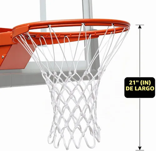 Vista 3 de Malla para aro de baloncesto profesional de alta calidad y resistente, repuesto para aro estándar, 12 argollas, no se enreda, resistente a todos