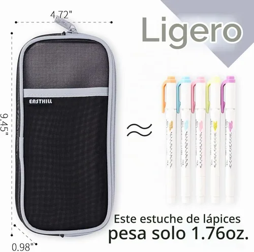Vista 4 de EASTHILL - Estuche para lápices de malla con cremallera. Transparente para uso como bolsa de maquillaje, de cosméticos o multiusos, para la escuela