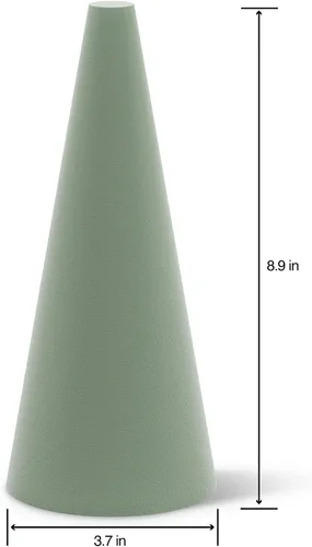 Vista 3 de FloraCraft Cono Floral Desert DryFōM de 3.8 pulgadas x 8.8 pulgadas, verde