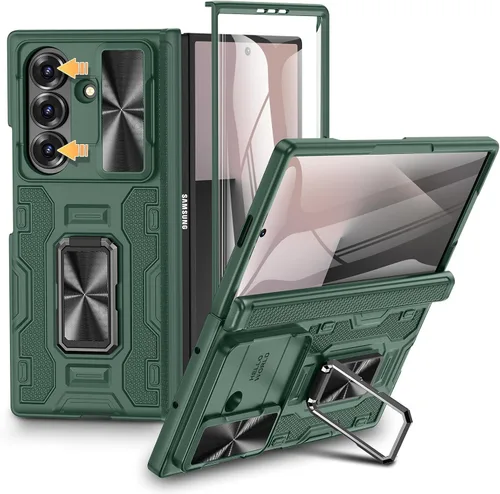 Vista 51 de VEGO Funda para Galaxy Z Fold 4 con Cubierta de Cámara Deslizante y Protección de Bisagra Funda con Protector de Pantalla Soporte Magnético de 360°
