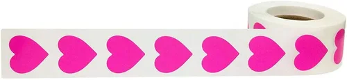 Vista 2 de Hot Pink Corazón Pegatinas Día de San Valentín Artesanía Scrapbooking 0.75 Pulgadas 500 Pegatinas Adhesivas