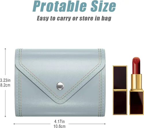Vista 2 de Nipichsha Tarjetero para tarjetas de crédito, cartera pequeña para tarjetas, cartera delgada de cuero para tarjetas, funda de bolsillo para tarjetas