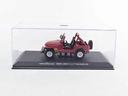Vista 5 de Jeep CJ-7 Renegade 1983 de Sarah Connor - The Terminator (1984), auténtica decoración de películas, detalles cromados, neumáticos de goma reales