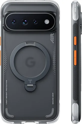 Vista 16 de TORRAS Ostand Q3 Air - Funda para iPhone 17 Pro con soporte magnético de 360°, compatible con MagSafe, probada contra caídas de grado mil, botón