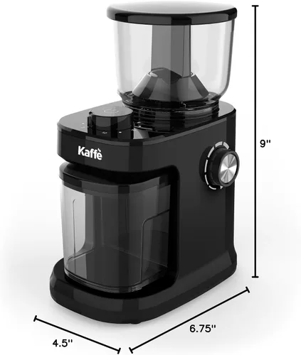 Vista 2 de Kaffe - Molinillo eléctrico para rebabas de café, 5.5 onzas, color negro (cepillo de limpieza incluido)